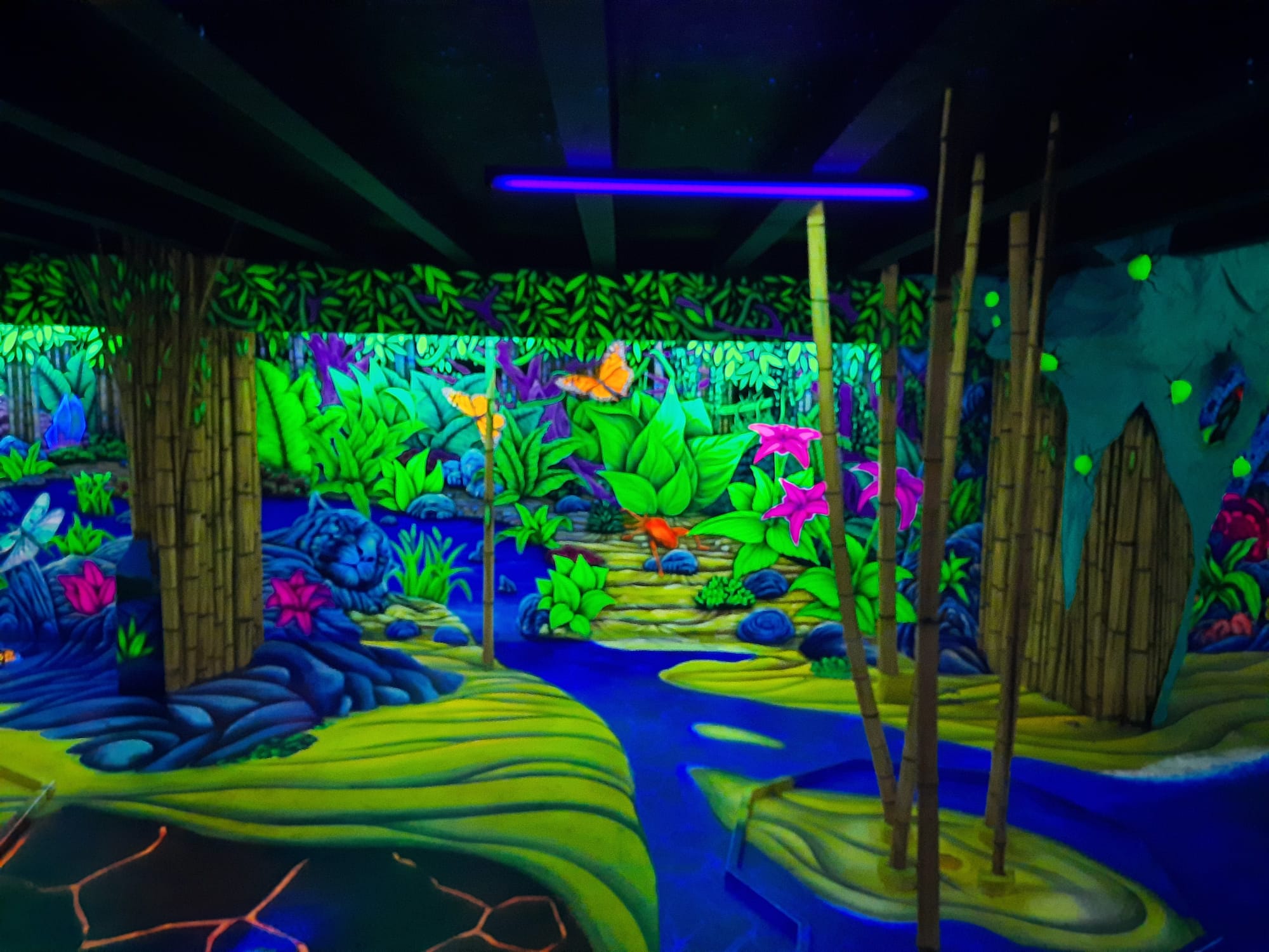 Künstlerische Schwarzlicht-Bahn